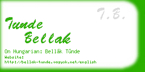 tunde bellak business card